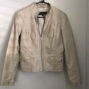 Faux Leather Fitted Jacket (Size: S, Gently Used)